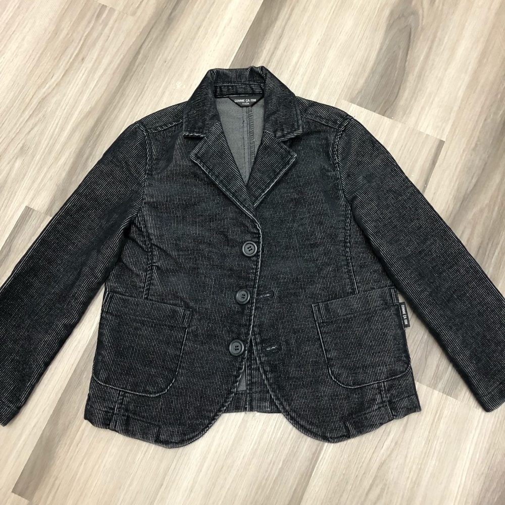 Toddler Boy’s Corduroy Dark Gray Blazer Jacket